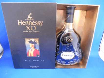 【西条店】　古酒ブランデーHennessyヘネシーX.O 黒キャップコニャック700ml　【中古】