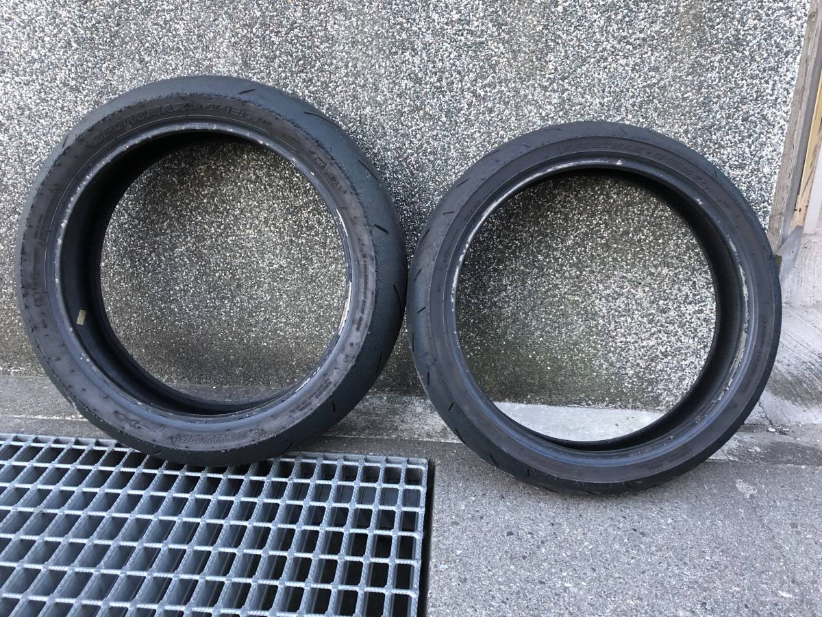 110⁄70R17 前後セット 中古 DUNLOP ダンロップ 150⁄60R17 α13SP α13