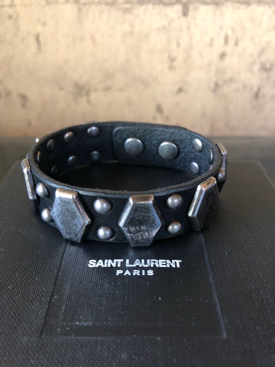 レザー LAURENT スタッズ SAINT ブレスレット Saint Paris 2連 サン