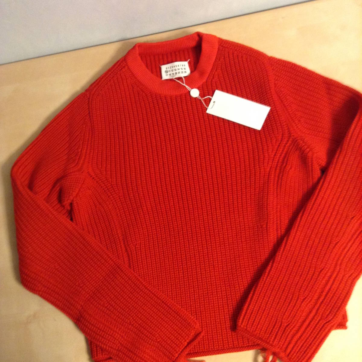 新品□定価約19万□マルジェラ 15aw□リブ編み チャンキー ニット□赤 