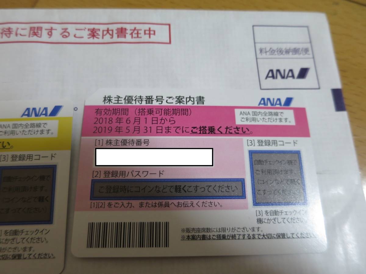 ☆ANA 株主優待券 2枚 送料込(クリックポスト) ☆
