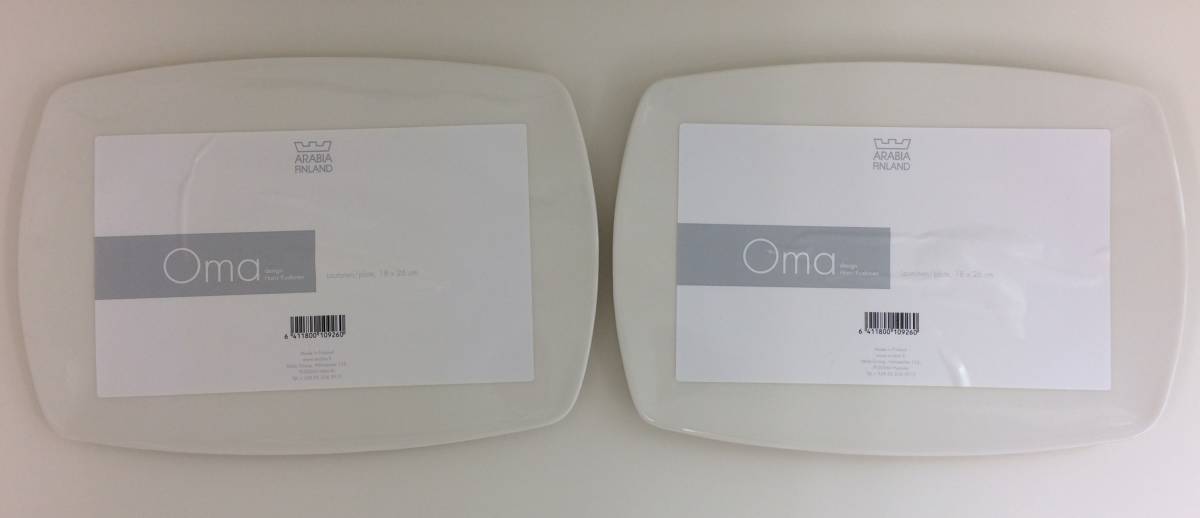 ARABIA OMA プレート 22cm ホワイト 4枚セット アラビア ARABIA オマ