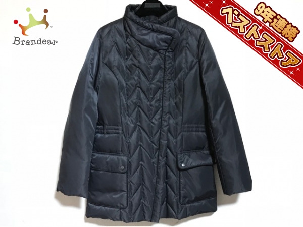 アクアスキュータム Aquascutum ジャケット ダウンジャケット サイズ8F ダークグレー×黒 レディース 冬物/キルティング 美品