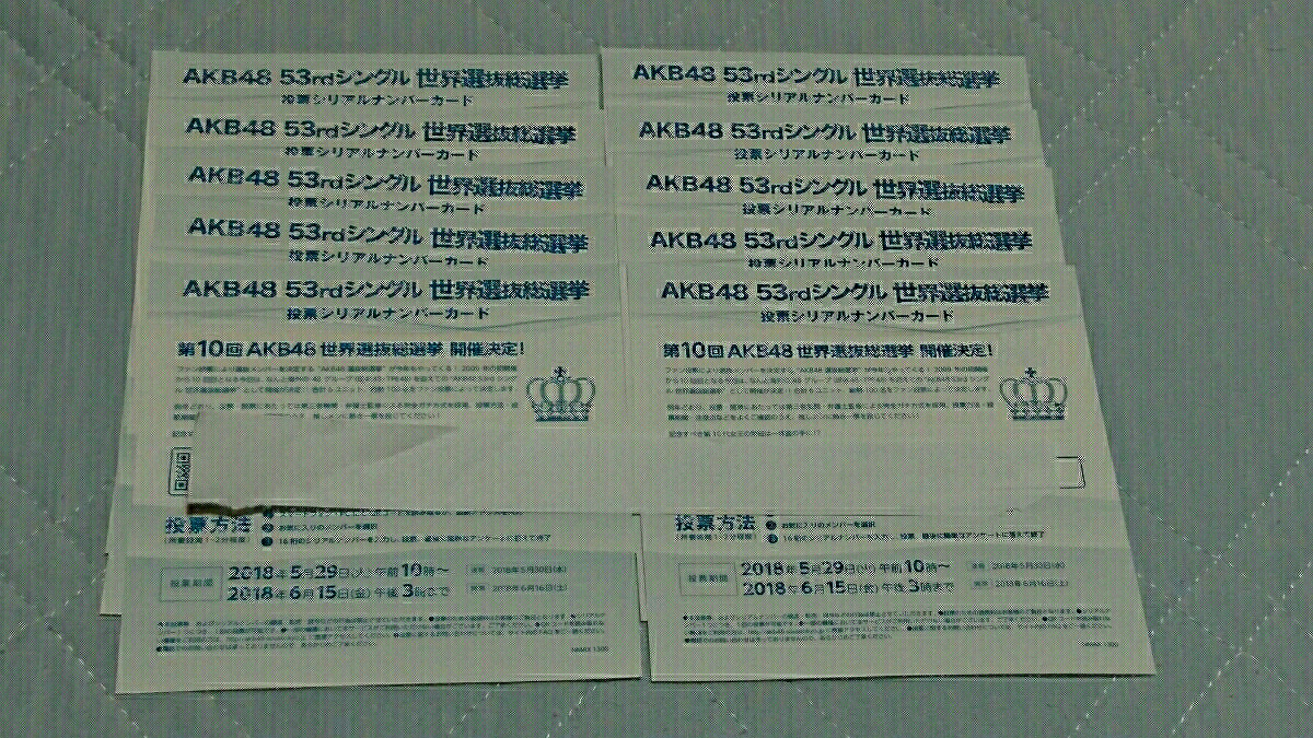 AKB48 53rシングル 世界選抜総選挙 投票券10枚セット⑥