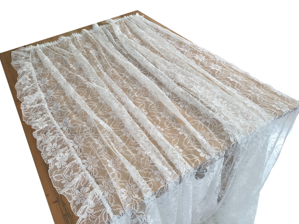 専用page〜✴︎フランスアンティーク　チュールレースドット柄 フリル付きカーテン アンティーク ヴィンテージ フランス レースカーテン 花柄 フリル フレンチ