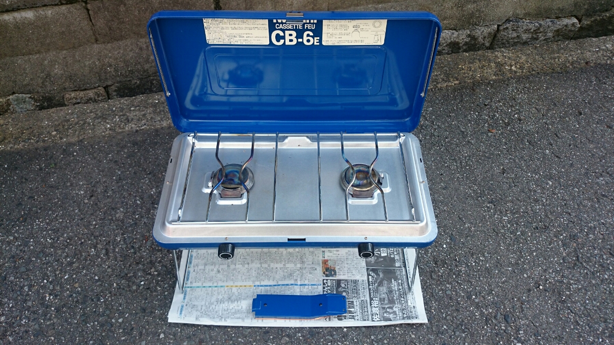 美品中古品□イワタニ◇ツーバーナー□CB-6E○ブルー▽ブースター付属