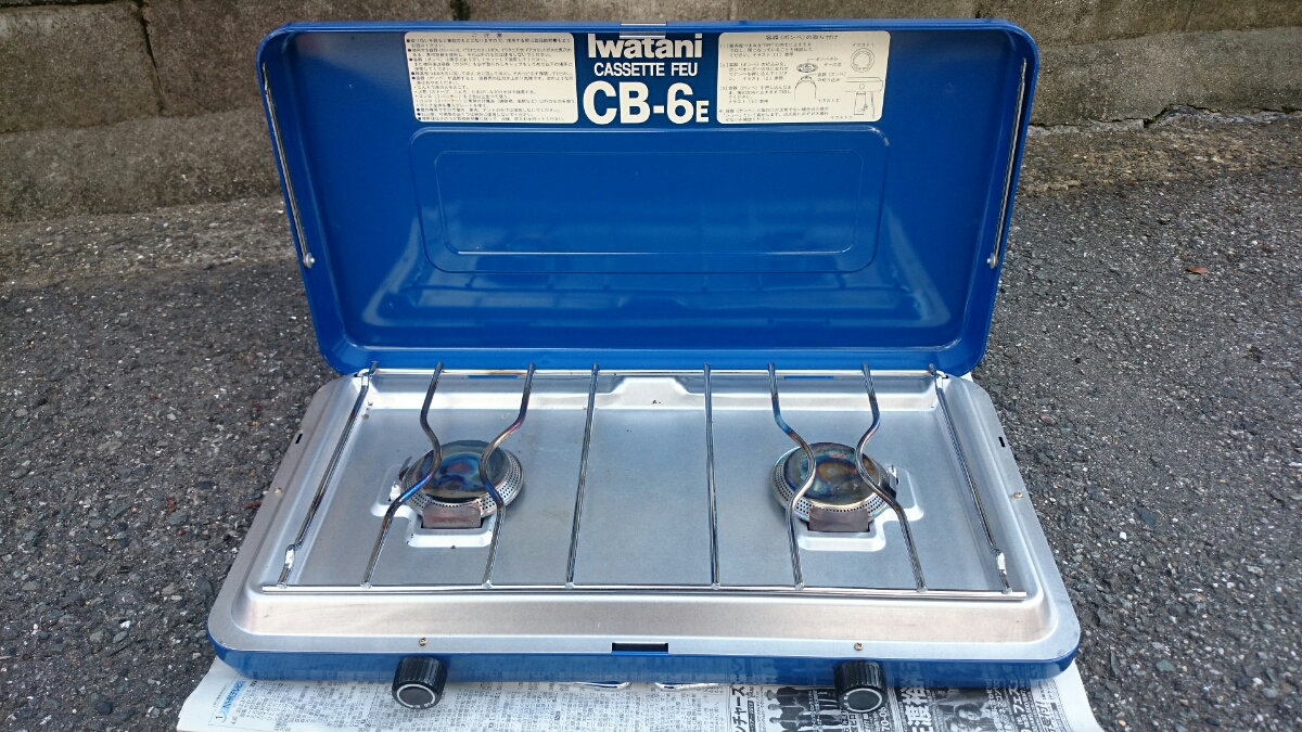美品中古品□イワタニ◇ツーバーナー□CB-6E○ブルー▽ブースター付属