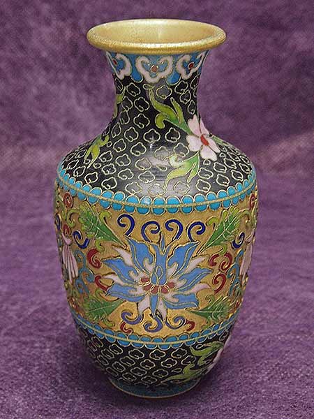 中国古玩 七宝焼 花瓶 古七宝 細密細工 唐物 極上品 時代物 時代 景泰藍 初