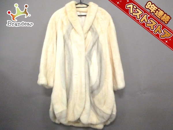 サガミンク SAGA MINK コート ベージュ×ライトグレー レディース ROYAL 