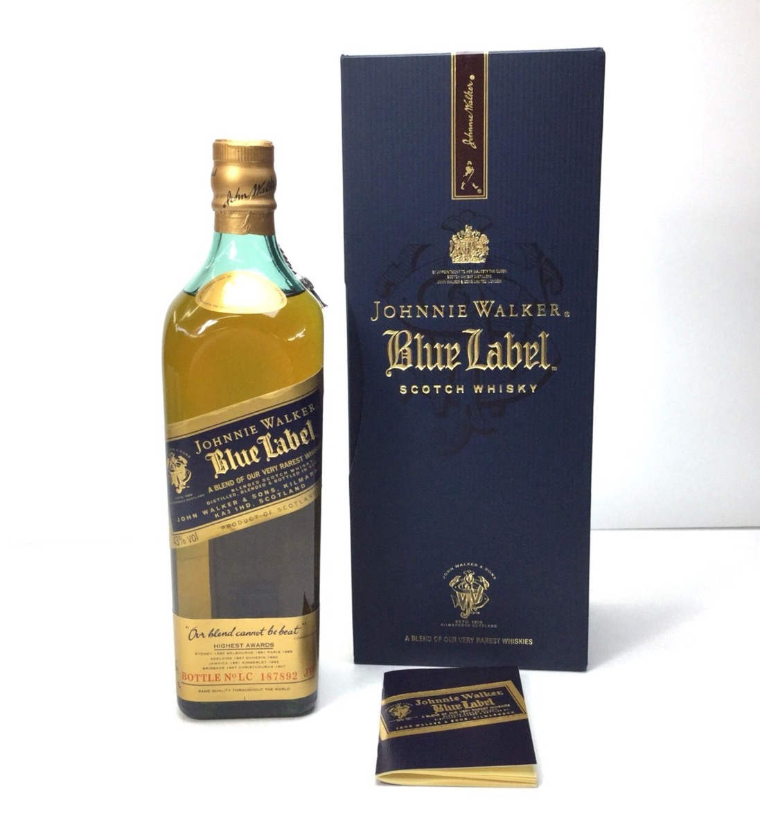 Johnnie Walker BlueLabel 750ml 43度　新品箱付き ジョニーウォーカー ブルーラベル 750ml 43% 箱付 3H-24-2-52284-S