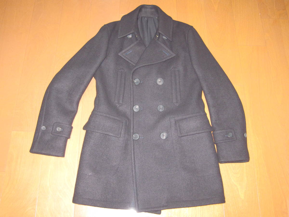 SCYE BASICS メルトンウール ピーコート Size:40 Navy 付属品完備 サイ