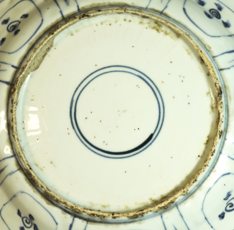 古玩 芙蓉手 古 中国美術 中国 唐物 古染付 草花図 中皿