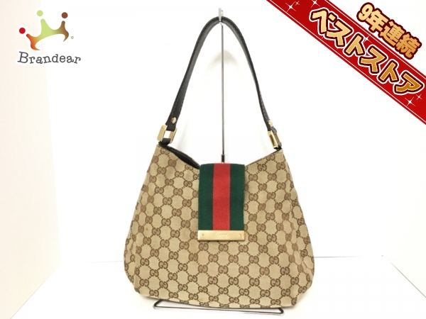 新作，人気SALE グッチ GUCCI バッグ ショルダーバッグ ジャガード&times;レザー ベージュ&times;レッド&times;グリーン 211934 GG柄/シェリーライン(バンブーライン)｜売買されたオークション情報、yahooの商品情報を かばん、バッグ