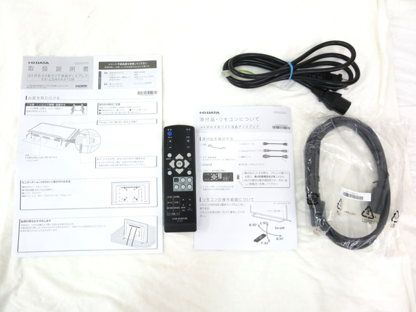 中古 I-O DATA EX-LD4K431 ワイド液晶ディスプレイ 4K対応 43型 M3220691
