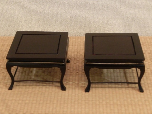 ◇花梨花台 2点セット 11㎝角◇唐木 盆栽台 飾り台 花台