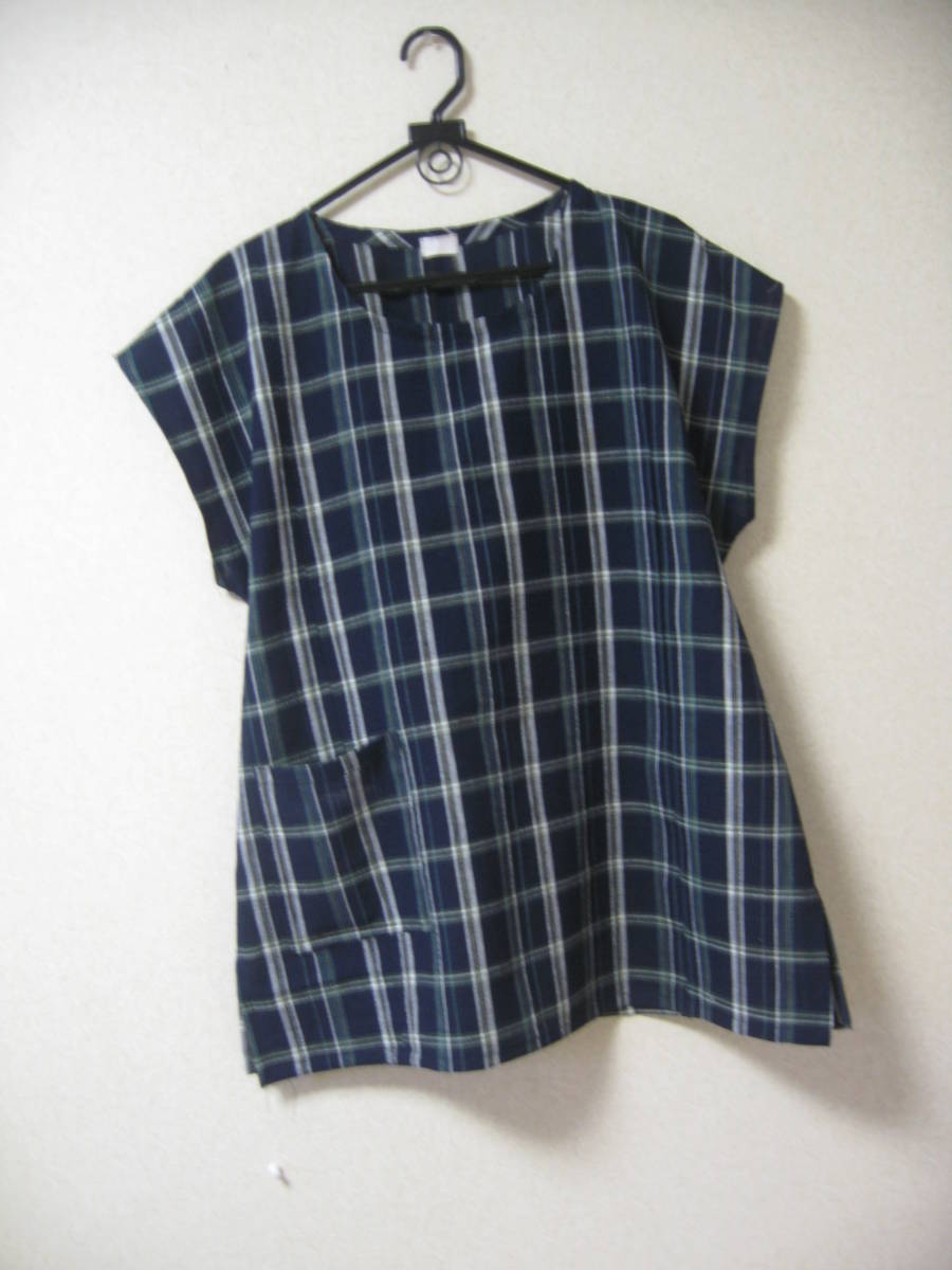 新品，セール 阿波しじら織浴衣 チュニック 格子柄L~XL(トップス)｜売買されたオークション情報、yahooの商品情報をアーカイブ公開 - オークファン トップス