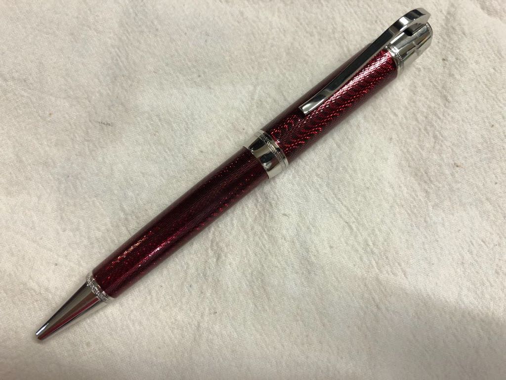 MONTBLANC ジュールヴェルヌ レッド×シルバー ツイストボールペン モンブラン 作家シリーズ