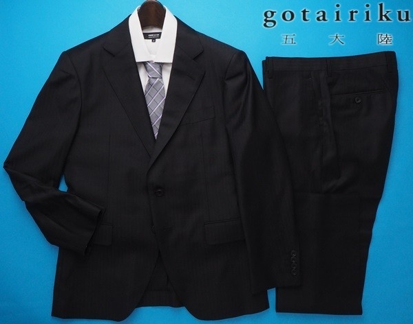 赤字超特価，限定セール 11万訳 五大陸&times;ドーメル 18S/S最新作 日本製 エクセル ストレッチ ウール シャドーストライプ スーツA5 黒(Mサイズ)｜売買されたオークション情報、yahooの商品情報をアーカイブ公開 - オー Mサイズ