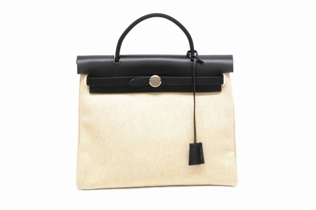 本物 HERMES エルメス エールバッグ PM トワルアッシュ ハンドバッグ 