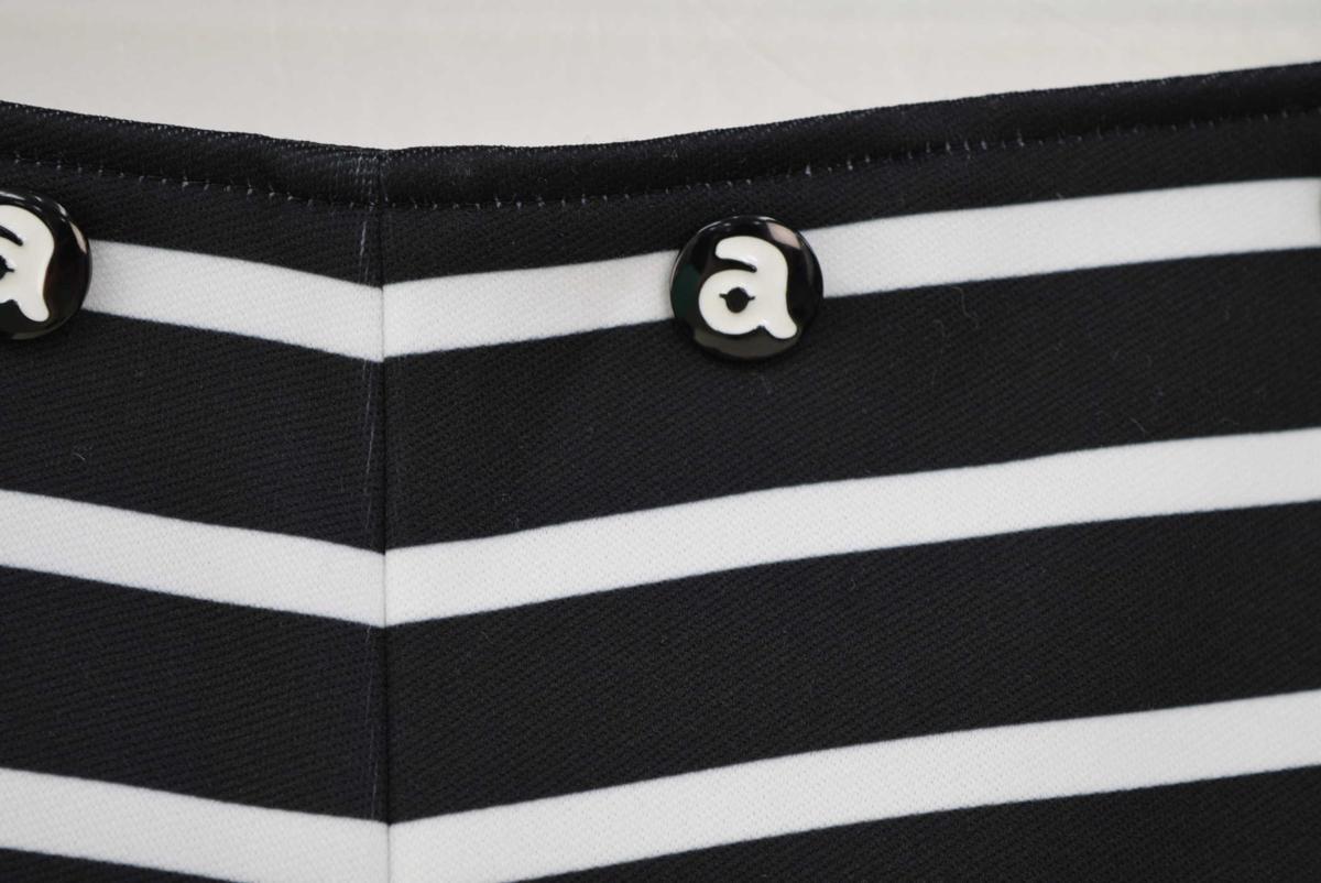 1348-18H0985★アルチビオ archivio 2017春夏★ゴルフに♪ 伸縮素材のショートパンツ 38黒白ボーダー 定価2.8万