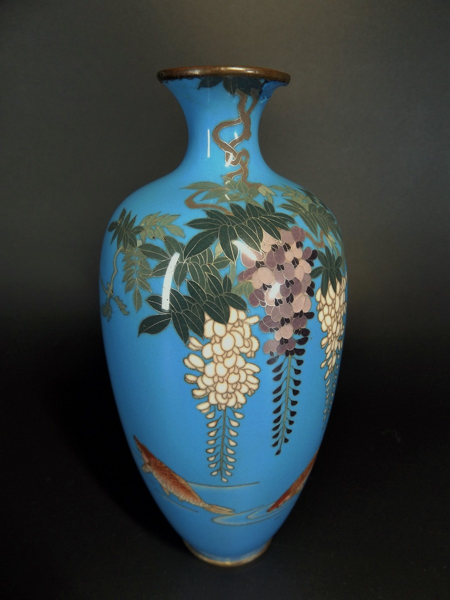 極美品 大正時代◆京七宝 稲葉七宝 内側濃い目水色 外観(花柄図)ナプキンリング Yahoo!オークション | ☆栗☆ 花瓶 特殊な無線七宝の絵画性の高い作品