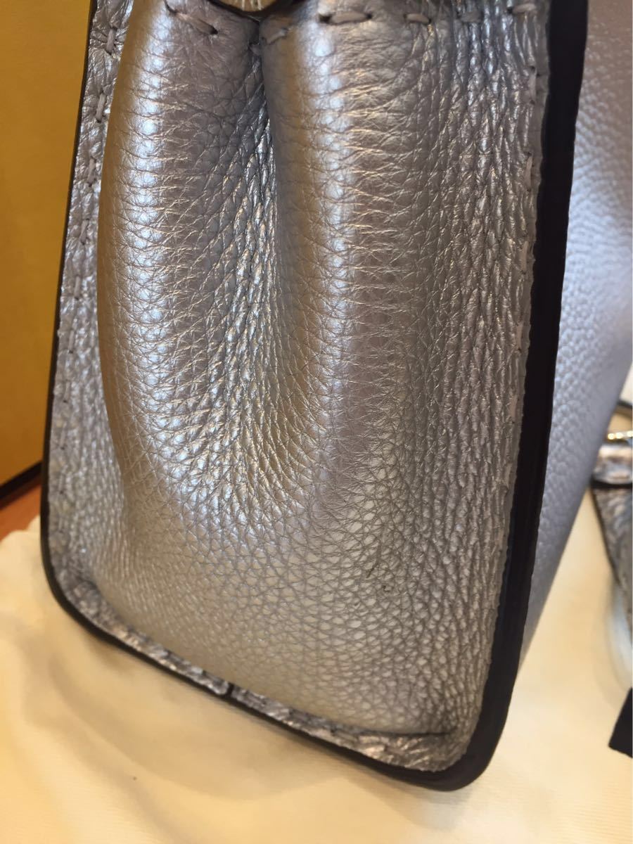フェンディ FENDI ミニピーカブー シルバー セレリア(フェンディ