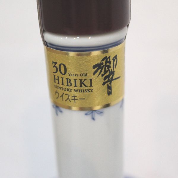 ☆古酒 サントリー 響 30年 九谷焼花瓶 青華鳳凰宝相華 松坂屋デパート 