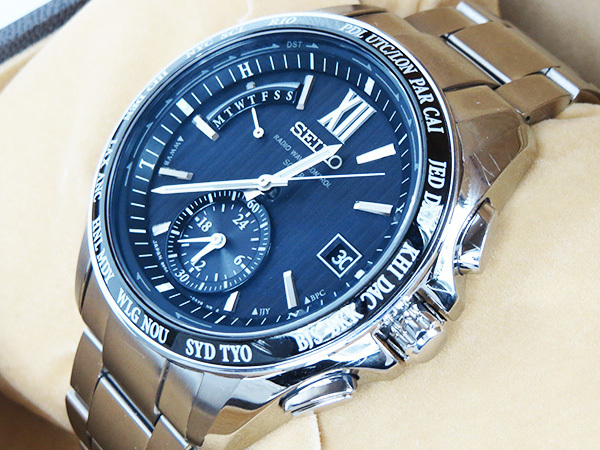 〓 セイコー SEIKO ブライツ ワールドタイム メンズ 電波ソーラー