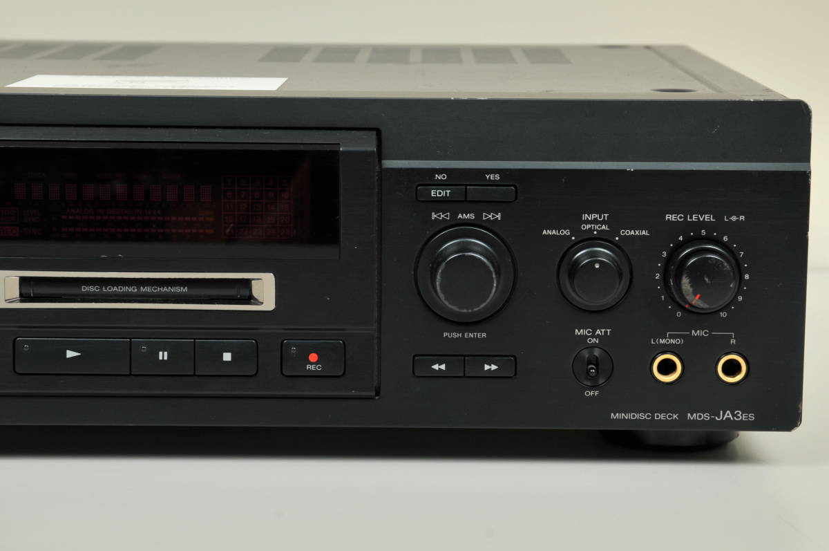 MDデッキ【SONY】SONY／MDS-JA3ES／ブラック／ジャンク品