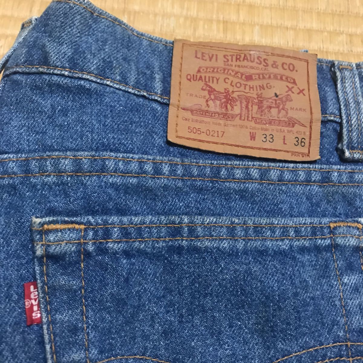 ビンテージ 90年製 リーバイス 505-0217 ボタン裏532 赤タブ アメリカ 