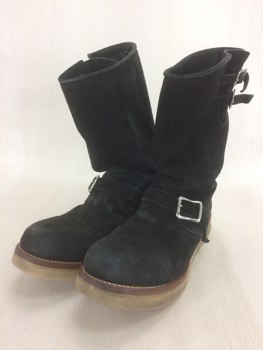 RUDE GALLERY BLACK REBEL◇エンジニアブーツ/-/BLK/スウェード