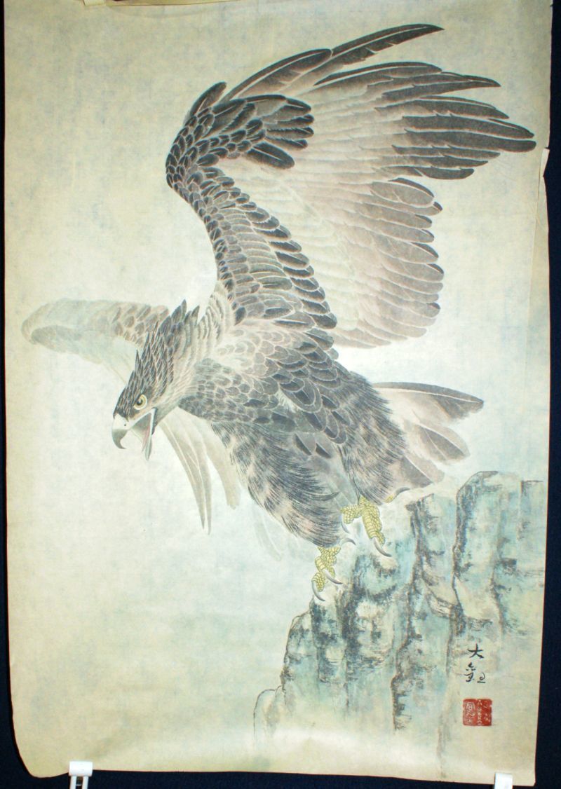 ○日本画○横山大観/○保証○肉筆○紙品○わし画