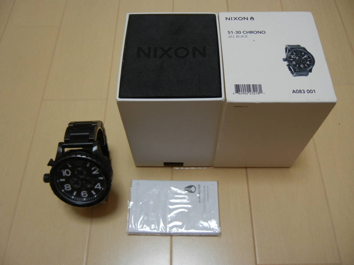 NIXON 51-30 CHRONO ALL BLACK ニクソン クロノ 箱 取説あり 【公式通販】