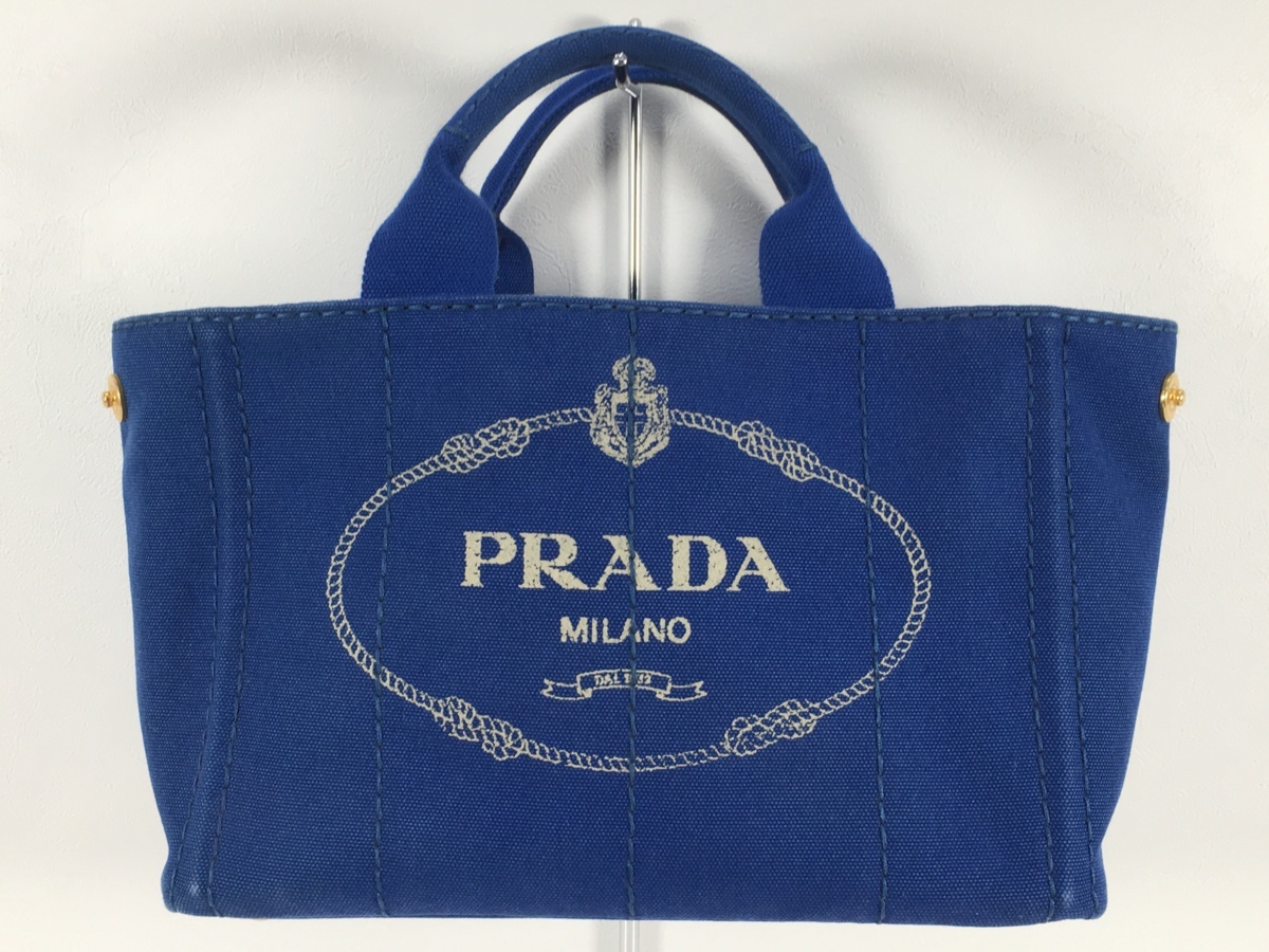 【中古美品】プラダ/PRADA カナパ トートバッグ BN1877 ブルー PRADA プラダ カナパ M ブルー ショルダーバッグ
