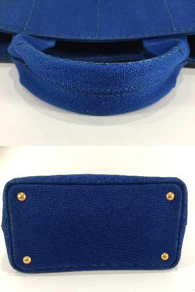 【中古美品】プラダ/PRADA カナパ トートバッグ BN1877 ブルー PRADA プラダ カナパ M ブルー ショルダーバッグ