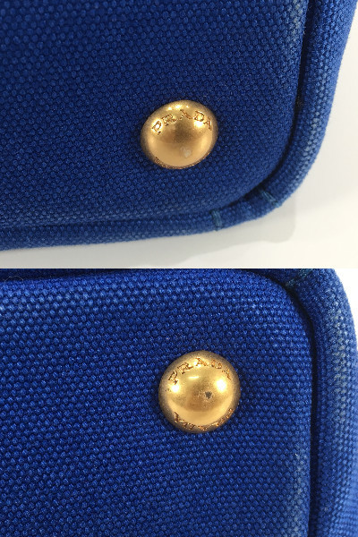 【中古美品】プラダ/PRADA カナパ トートバッグ BN1877 ブルー PRADA プラダ カナパ M ブルー ショルダーバッグ