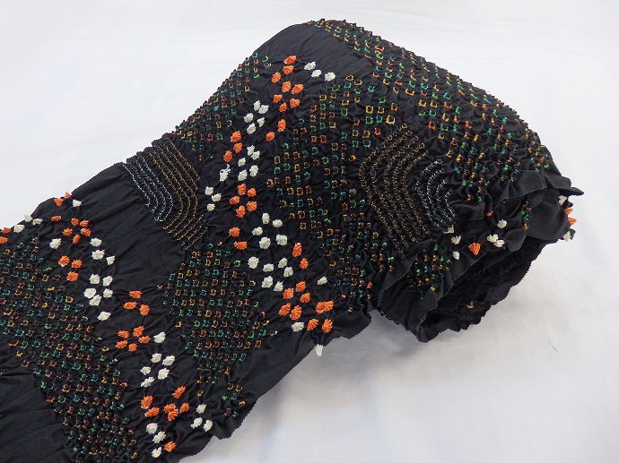 人気セール，低価 inagoya 手芸材料におすすめ 限定1点 絞り羽尺 黒 正絹 反物 羽織 コート 新古品 リメイク推奨JJ0043am(リメイク素材)｜売買されたオークション情報、yahooの商品情報をアーカイブ公開 - オークフ リメイク素材