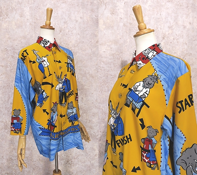 【人気，新作】 OLLEBOREBLA アルベロベロ アニマルテーラー 総柄ドレスシャツ(Mサイズ)｜売買されたオークション情報、yahooの商品情報をアーカイブ公開 - オークファン Mサイズ