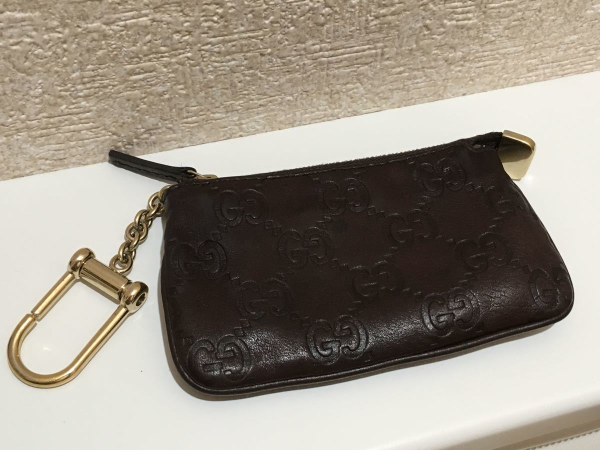 グッチ GUCCI キーケース ブラウン GUCCI(グッチ) シマレザー GG 6連 