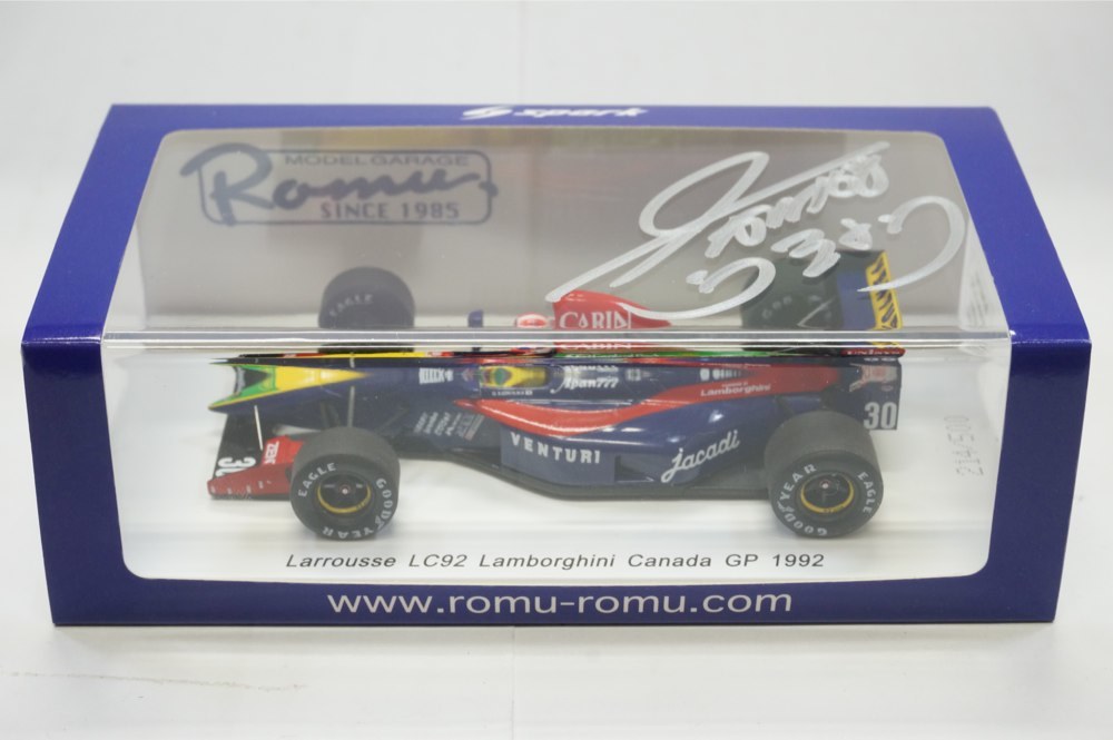 スパーク 1⁄43 ロム特注 ラルース LC92 片山右京 直筆サイン入り