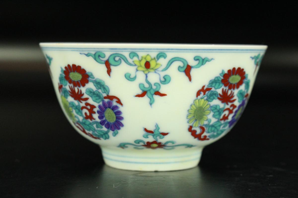 中国美術 白磁 草花鳥紋 碗 φ14.2cm(HA446) 金閣】中国美術門彩花卉紋碗成化年製款旧家蔵出(SN373) 【公式通販】
