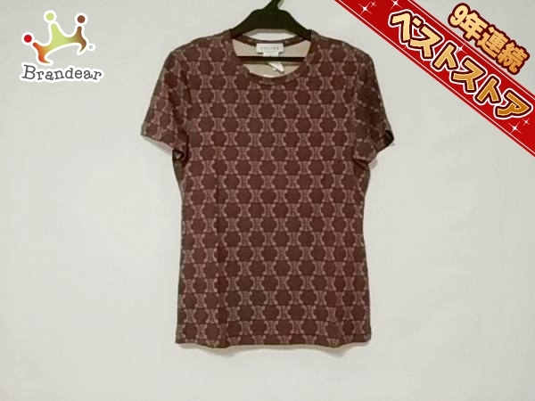 超激得，大人気 セリーヌ CELINE トップス 半袖Tシャツ サイズL ボルドー レディース マカダム柄(半袖Tシャツ)｜売買されたオークション情報、yahooの商品情報をアーカイブ公開 - オークファン 女性用