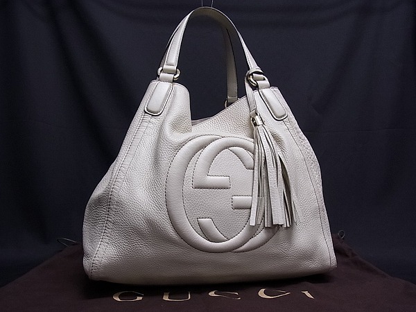 限定SALE，人気 1円 GUCCI グッチ 282309 ソーホー レザー ハンドバッグ トートバッグ ホワイト系 O678LR(その他)｜売買されたオークション情報、yahooの商品情報をアーカイブ公開 - オークファン かばん、バッグ