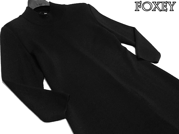 フォクシー 38 黒 グレースウール 衿ニット GRACE WOOL COLLECTION