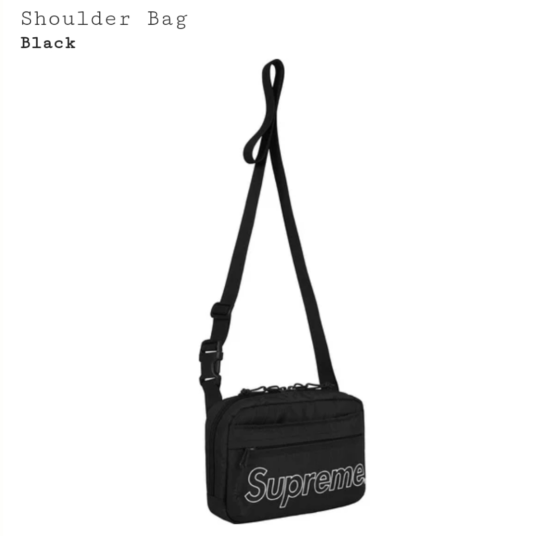 低価，得価 Supreme Shoulder Bag Black ブラック 黒 18AW 18FW 国内 
