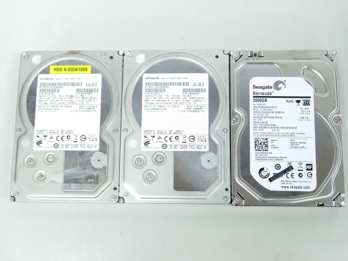 SATA [ジャンク] SATA HDD 3.5インチ メーカー/容量混在 1TBx3 2TBx3