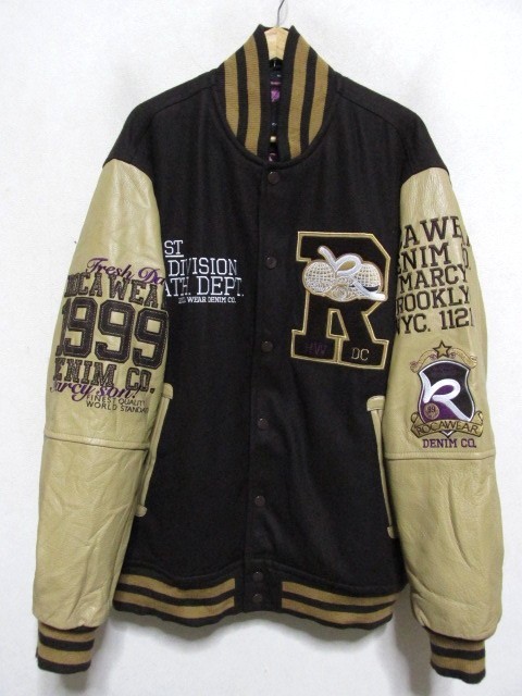 激シブ！☆ロカウェア ROCAWEAR☆フルデコ 袖革スタジャン