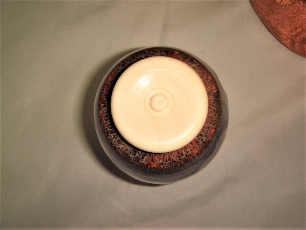 洛東 共箱 肩衝茶入 万代草山（作) 牙蓋 京焼 万代草山
