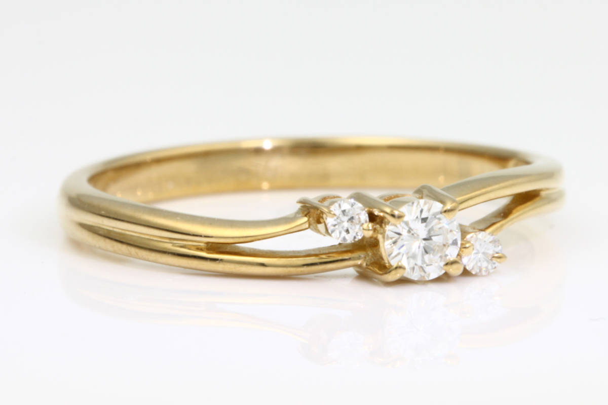 PR258009 ダイヤ リング 11.5号 華奢 シンプル 可愛い 美品 0.1ct K18 