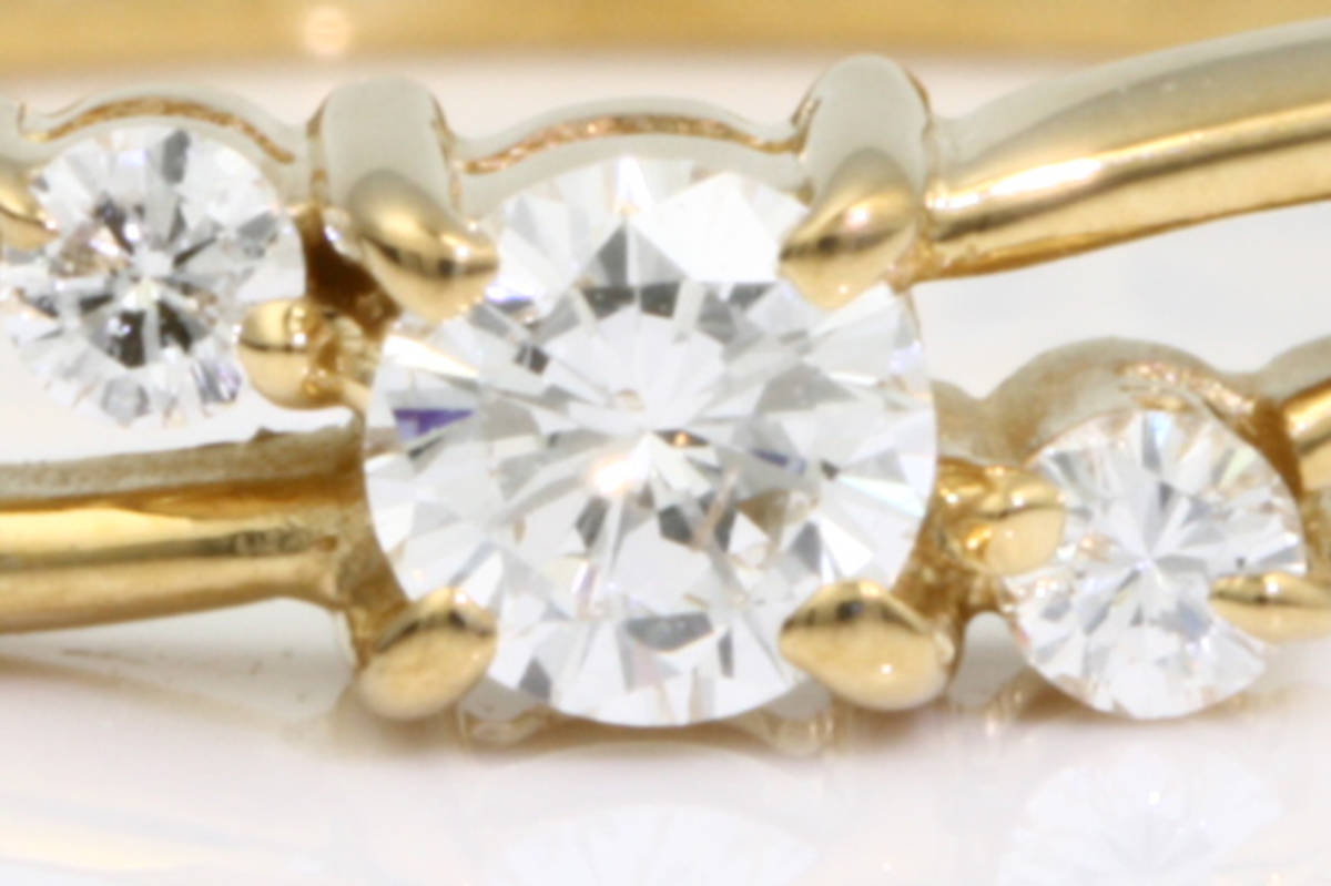 PR258009 ダイヤ リング 11.5号 華奢 シンプル 可愛い 美品 0.1ct K18 